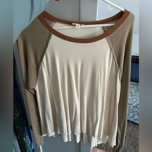 Cream thermal top. Faded Floral Boutique.